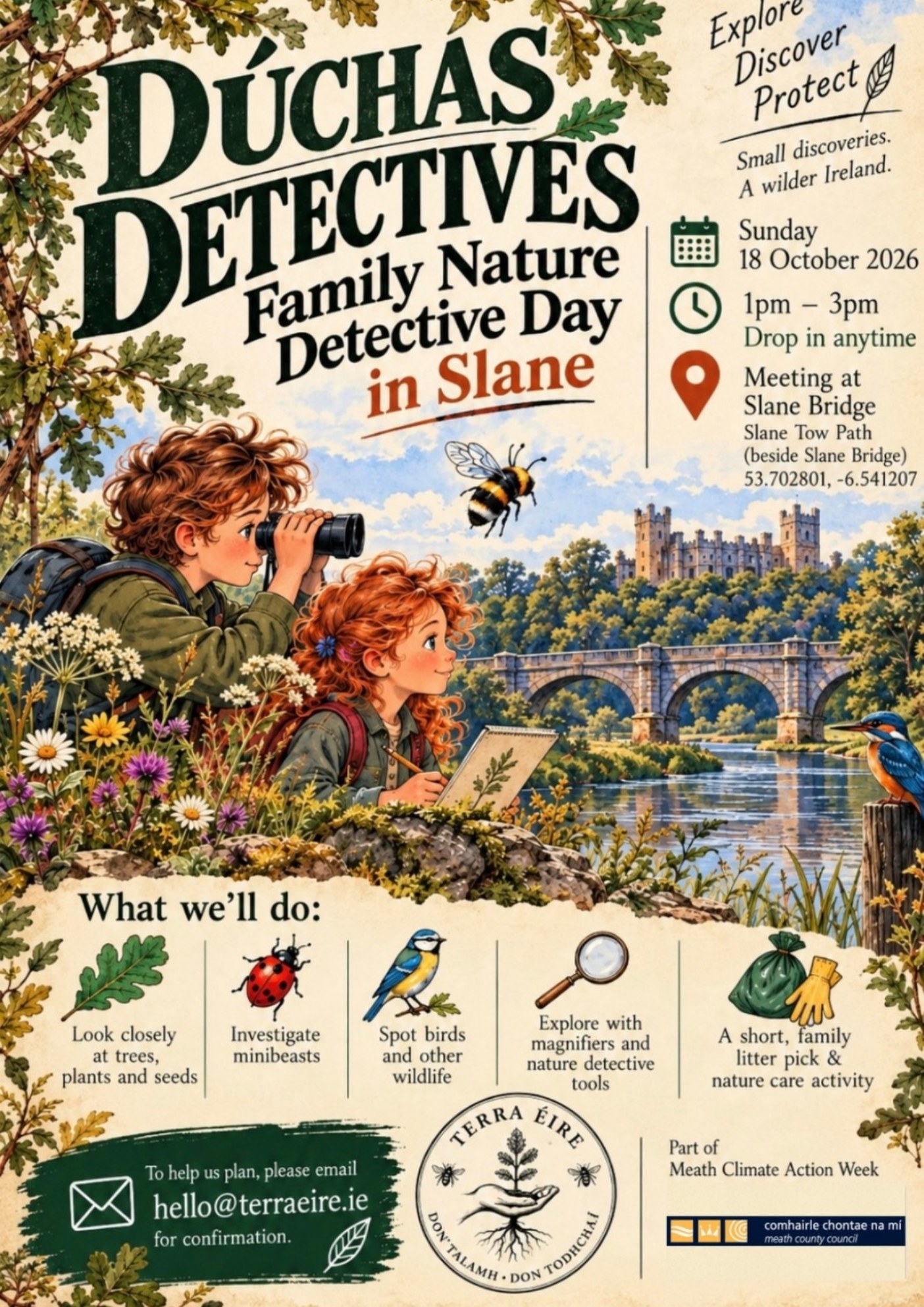 Dúchas Detectives Family Nature Detective Day in Slane poster